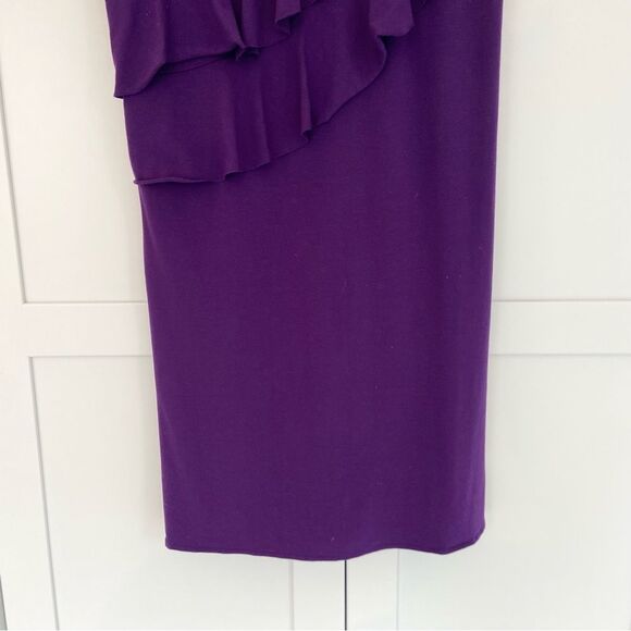 RALPH LAUREN Purple Ruffle Flutter Sleeve Knee Length Dress Size 16 - Picture 6 of 11